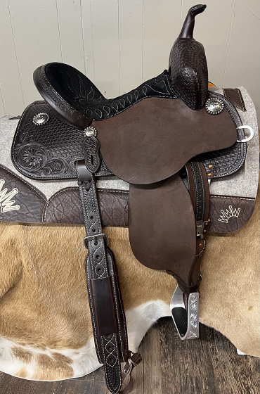 14" Chocolate Stingray with Full Black Suede Seat by Martin Saddlery