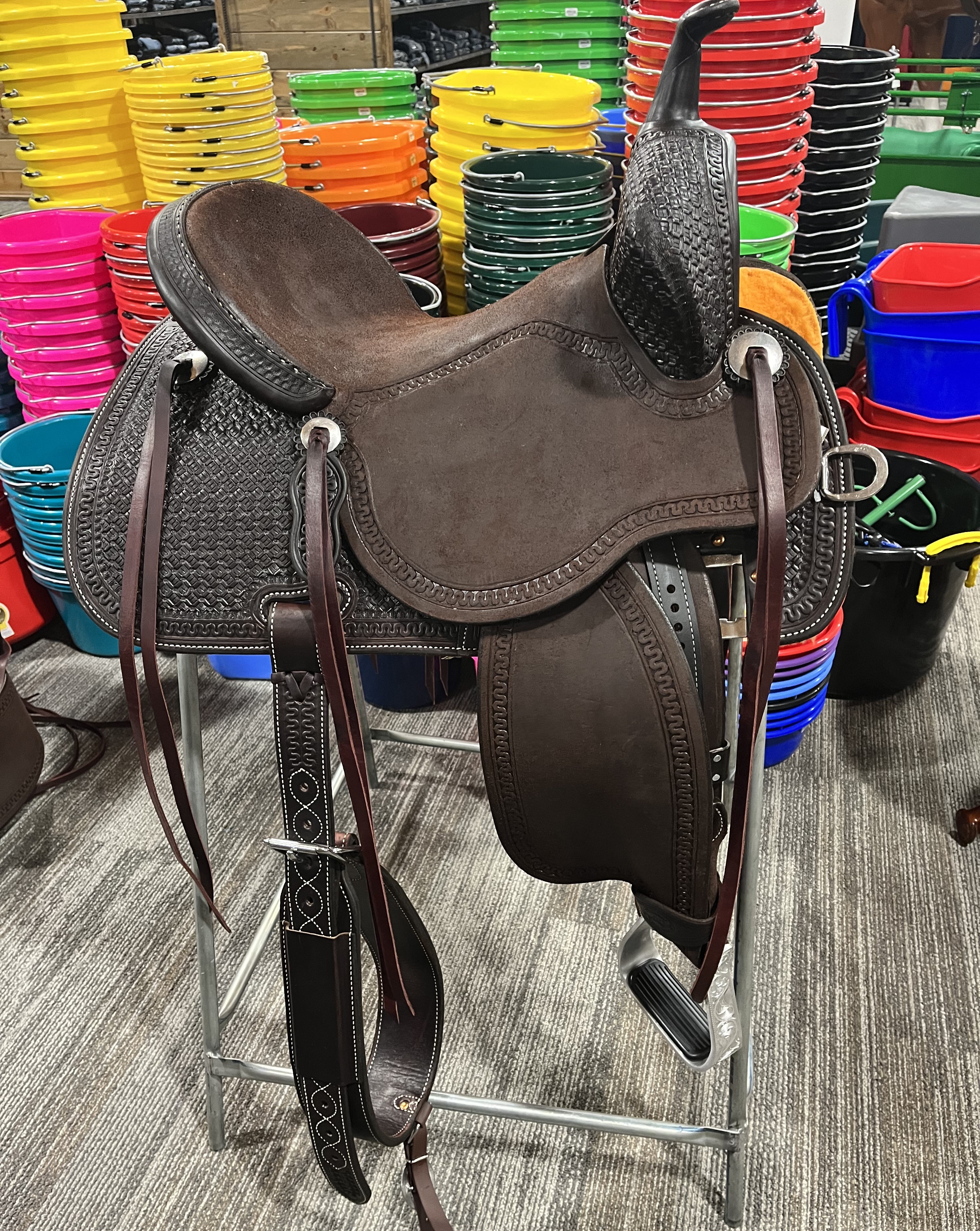 14.5" Chocolate Stingray with Hard Seat by Martin Saddlery