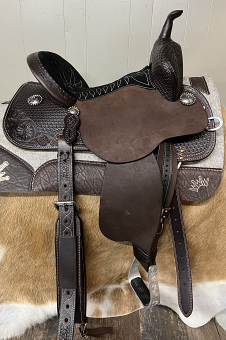 14" Chocolate Leather Stingray with Full Suede Black Seat by Martin Saddlery 