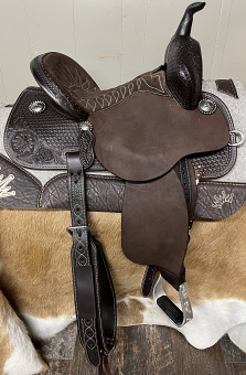 14" Chocolate Stingray with Full Suede Chocolate Seat by Martin Saddlery